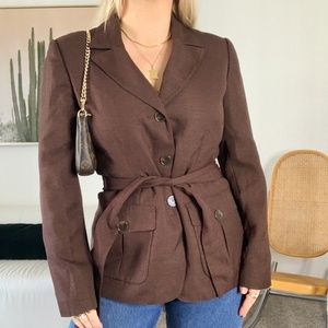 Belted Brown Blazer